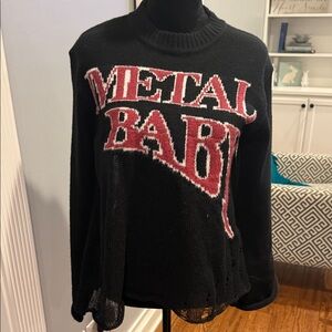 Cider Black and Red graphic Metal Baby sweater